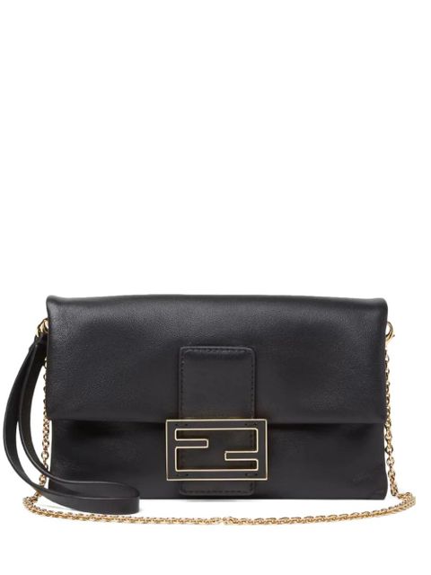 FENDI Mamma Baguette leather clucth bag - Black - zdjęcie produktu nr 1