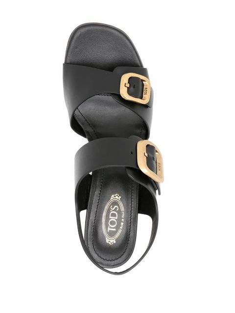Tod's buckle-detail block sandals - Black