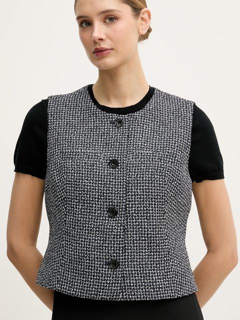 Dkny kamizelka kolor granatowy jednorzędowa UK5TV354