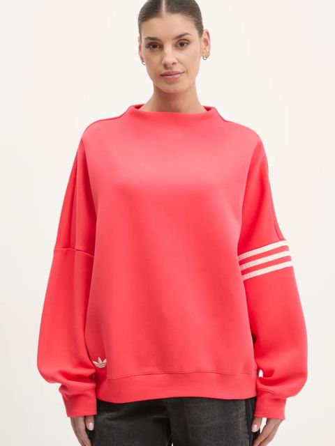 adidas Originals bluza Neuclassics damska kolor czerwony z aplikacją JI8521