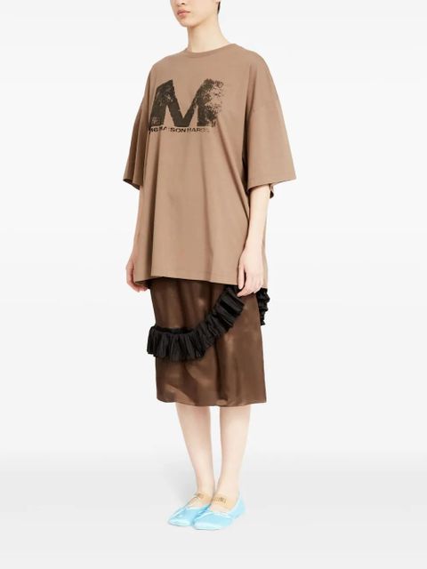 MM6 Maison Margiela round neck T-shirt - Brown