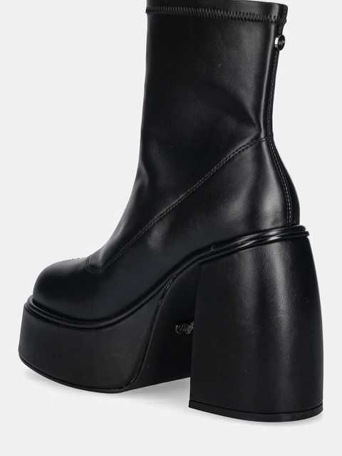 Buffalo botki Heart Sock Bootie damskie kolor czarny na słupku 1220073-BLK