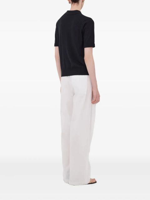 LouLou de Saison Migo button ribbed polo shirt - Black