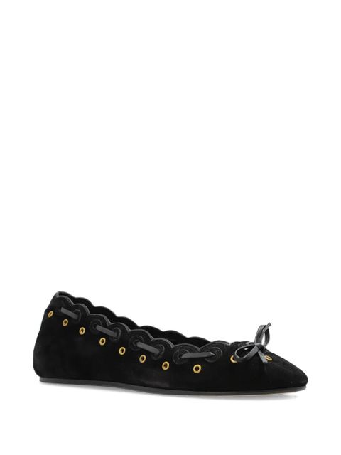ISABEL MARANT Balfy scalloped eyelet ballet flats - Black - zdjęcie produktu nr 2