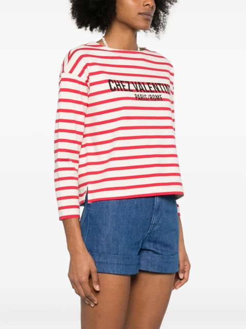 Valentino Garavani striped jersey T-shirt - Red - zdjęcie produktu nr 2