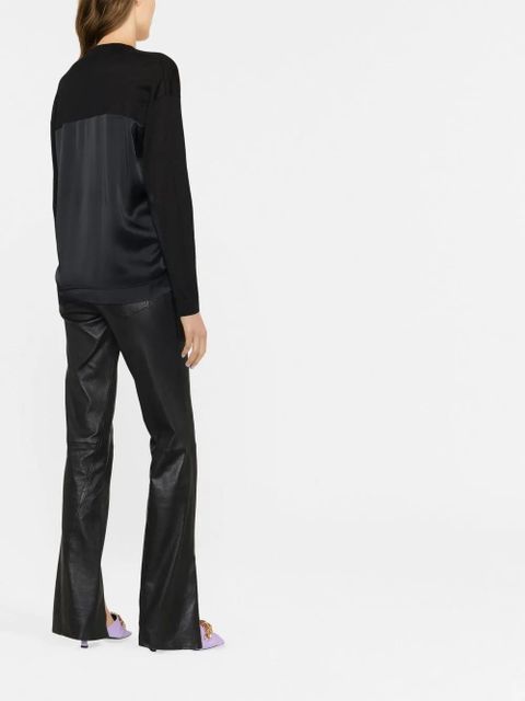 TOM FORD panelled V-neck knitted jumper - Black