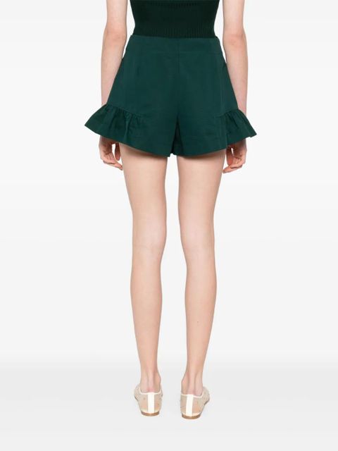 SANDRO ruched-detail shorts - Green