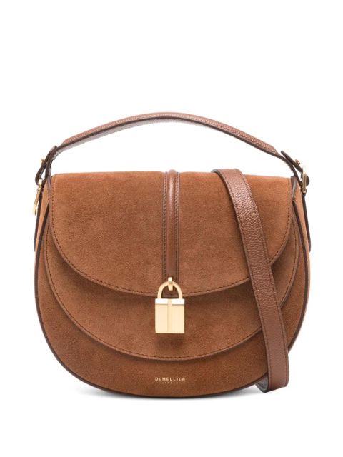 DeMellier Siena padlock suede cross body bag - Brown - zdjęcie produktu nr 1