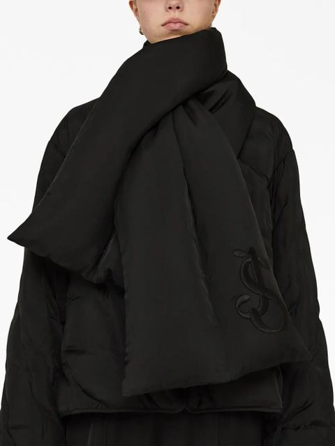 Jil Sander logo-embroidered down jacket - Black
