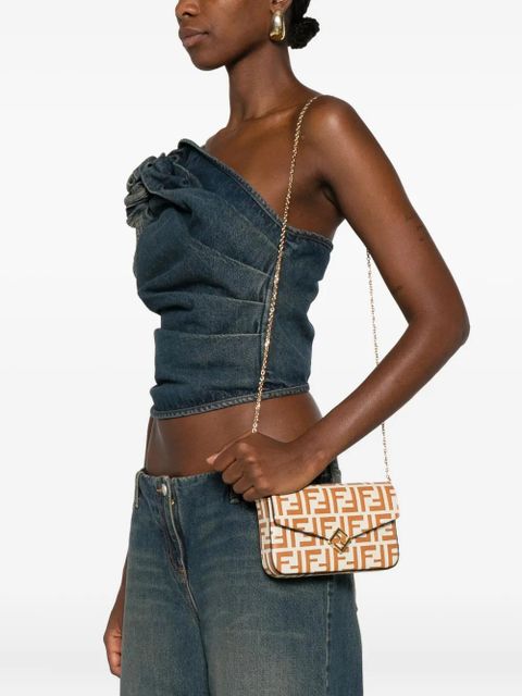 FENDI FF Diamonds flap crossbody bag - Neutrals - zdjęcie produktu nr 2