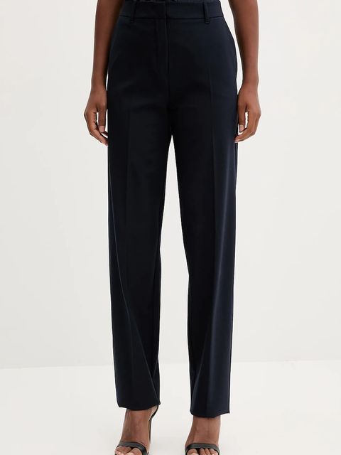 Marella spodnie z wełną damskie kolor granatowy fason cygaretki high waist 2523136054200 - zdjęcie produktu nr 1