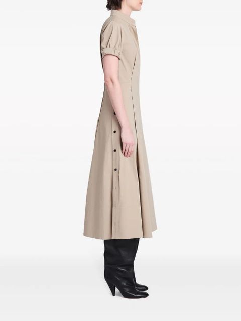 Proenza Schouler Tracey buttoned-slits midi dress - Neutrals