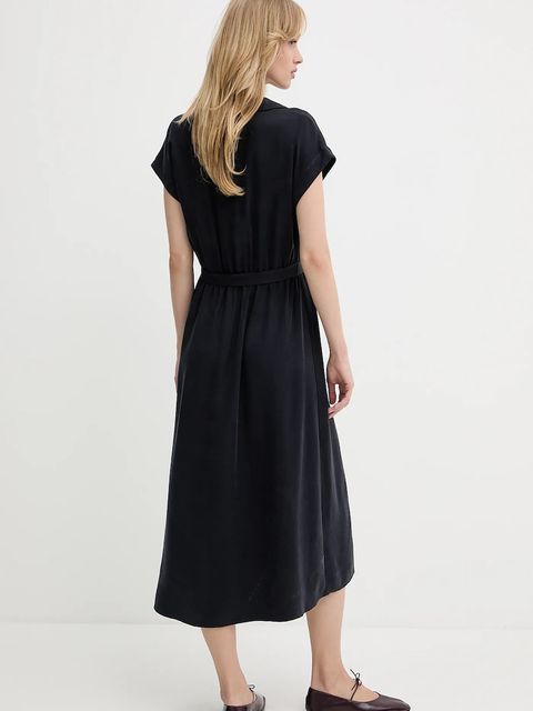 Marc O'Polo sukienka kolor granatowy midi rozkloszowana 5000006770