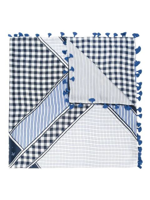 Weekend Max Mara tassel-detail multi-print scarf - Blue - zdjęcie produktu nr 1