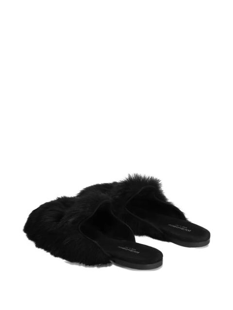 Dolce & Gabbana fur mules - Black