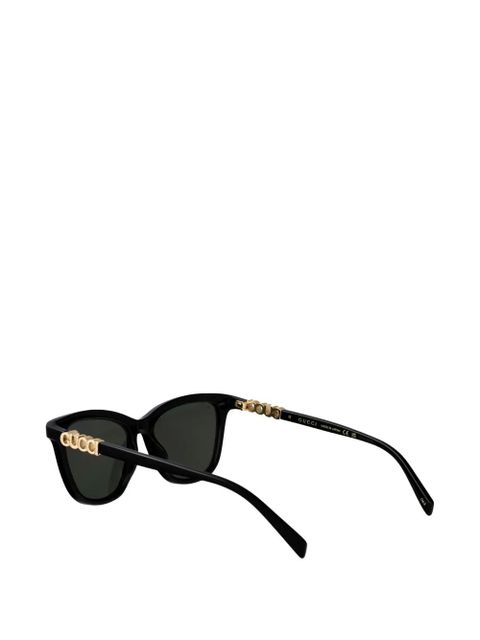 Gucci crystal-embellished logo-lettering sunglasses - Black