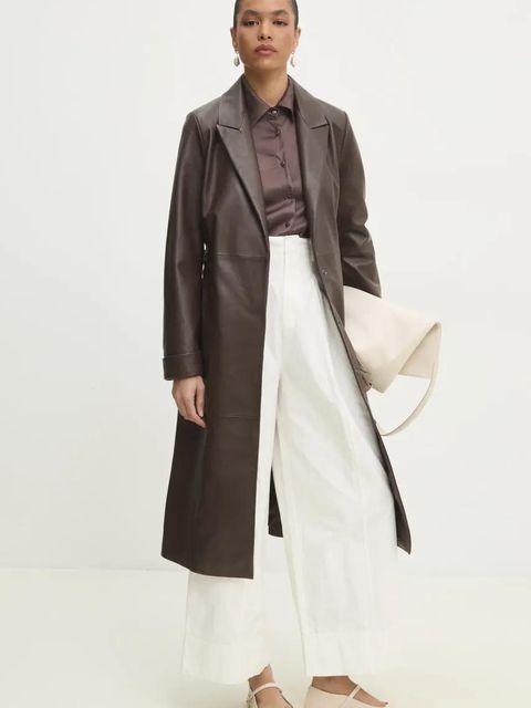 Answear.LAB spodnie bawełniane damskie kolor biały szerokie high waist - zdjęcie produktu nr 2