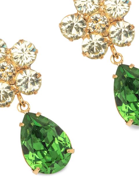 Jennifer Behr 18kt gold plated Janna crystal drop earrings - Green