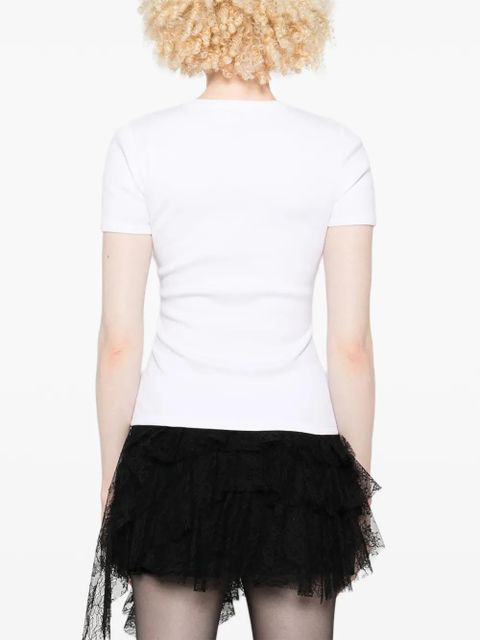 Alexander McQueen logo-plaque knitted top - White