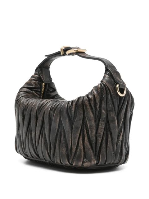 Miu Miu mini matelassé logo-detail shoulder bag - Brown