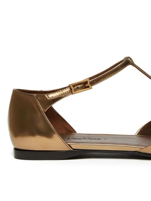 Max Mara metallic pointed-toe ballet flats - Gold