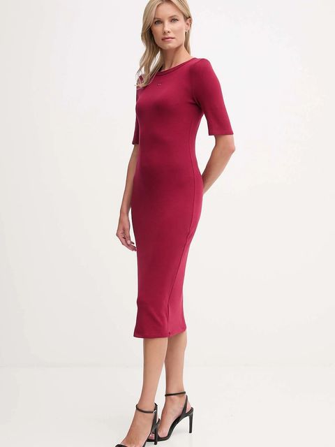 Calvin Klein Jeans sukienka kolor bordowy mini dopasowana LV047D217G - zdjęcie produktu nr 2