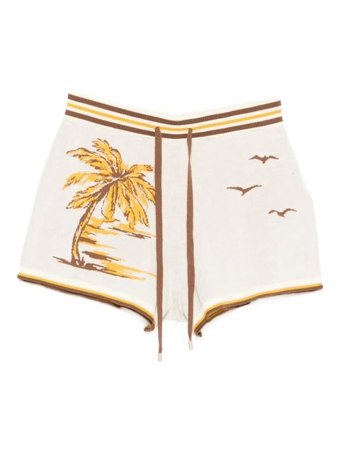 ZIMMERMANN Daylight palm-tree jacquard shorts - Neutrals - zdjęcie produktu nr 1