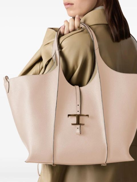 Tod's T Timeless leather shopping bag - Pink