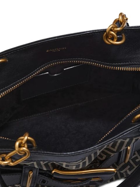 Balmain Anthem monogram jacquard tote bag - Black