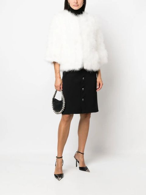 Yves Salomon feather-trim jacket - Black - zdjęcie produktu nr 2