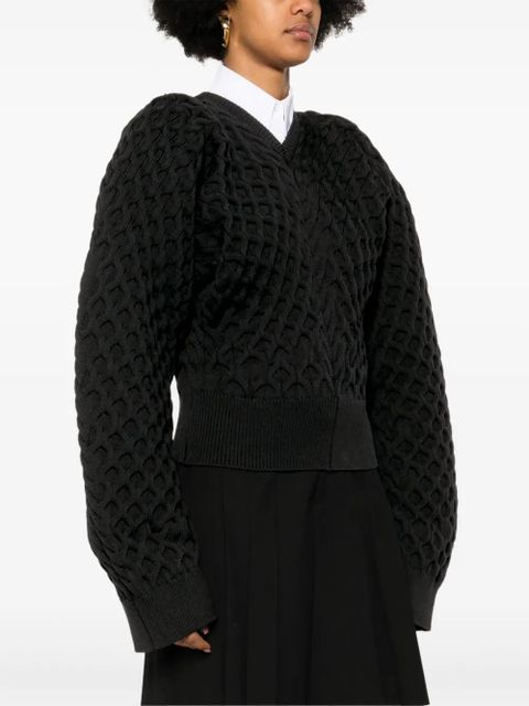 Jacquemus Le Sweater Boule Torsade jumper - Black