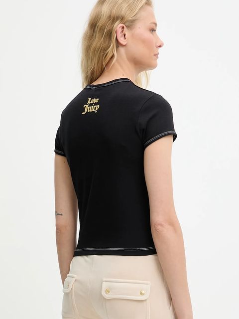 Juicy Couture t-shirt CALIFREAKINFORNIA BABY T-SHIRT damski kolor czarny JCNCT225460