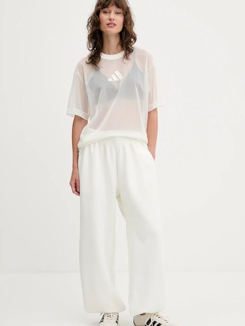 adidas spodnie dresowe All SZN damskie kolor beżowy gładkie JV9896