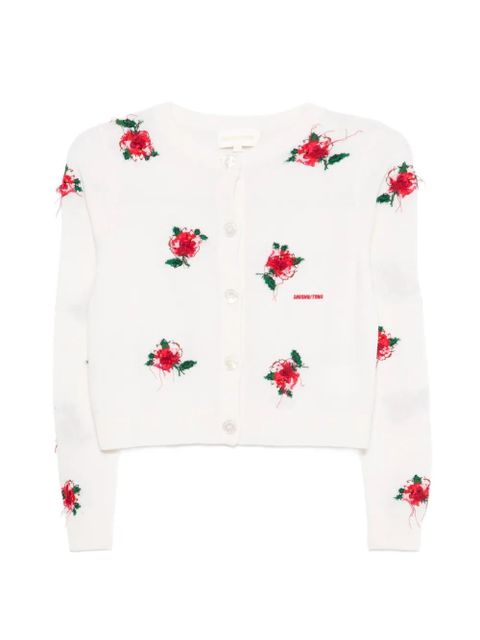 SHUSHU/TONG floral-embroidered cardigan - White - zdjęcie produktu nr 1