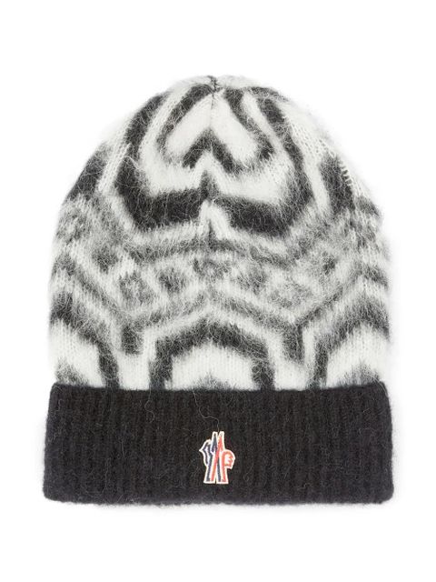 Moncler Grenoble intarsia-knit beanie - Black - zdjęcie produktu nr 1