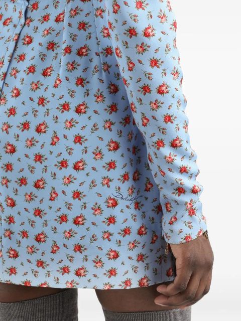 Dolce & Gabbana long-sleeve floral dress - Blue