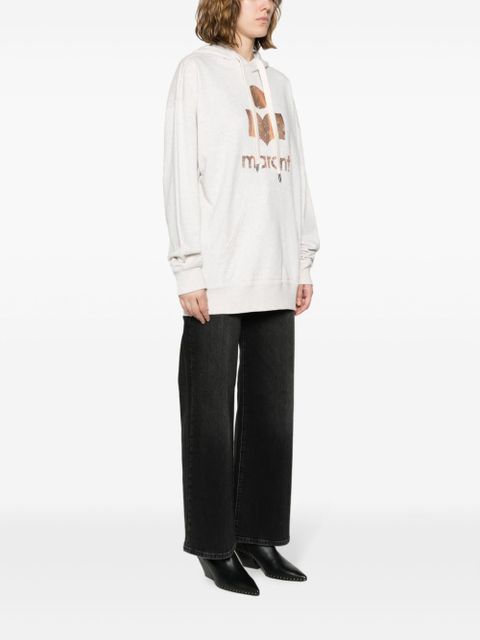 MARANT ÉTOILE Mansel logo-print drop-shoulder hoodie - Neutrals