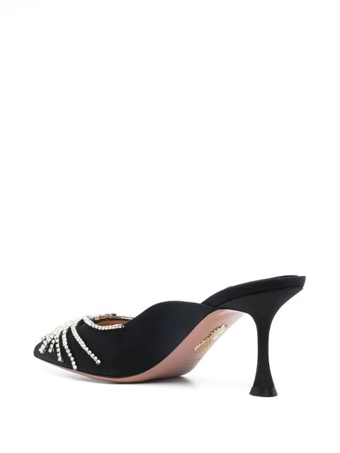 Aquazzura 75mm crystal embellished satin mules - Blue - zdjęcie produktu nr 2