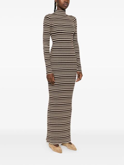 Nanushka turtleneck striped maxi dress - Brown - zdjęcie produktu nr 2