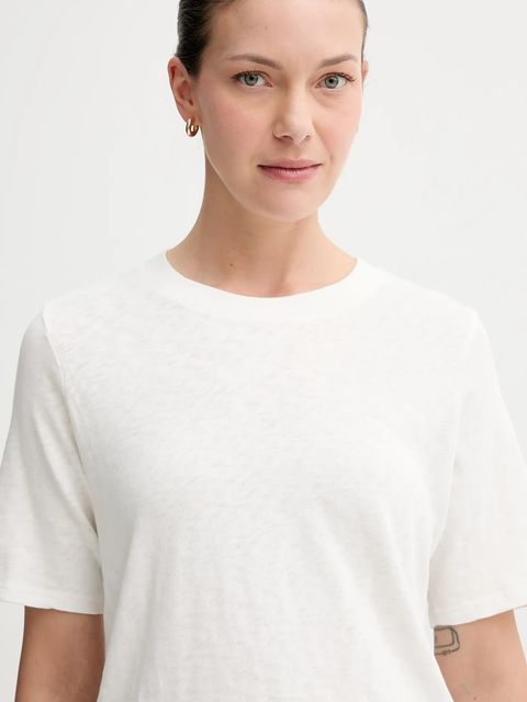 Marc O'Polo t-shirt bawełniany damski kolor beżowy 5000006282