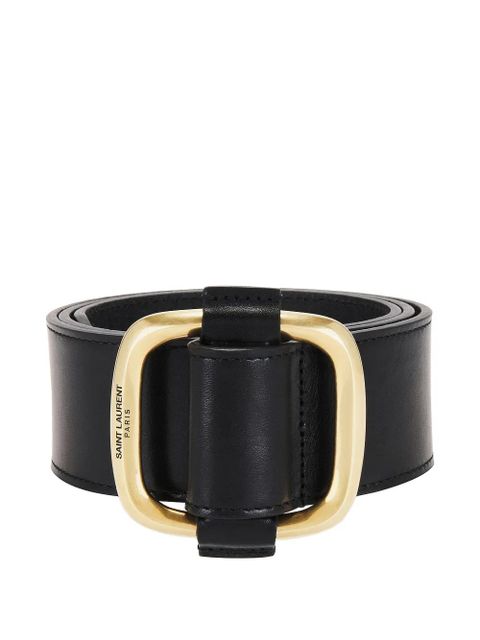 Saint Laurent square-buckle leather belt - Black