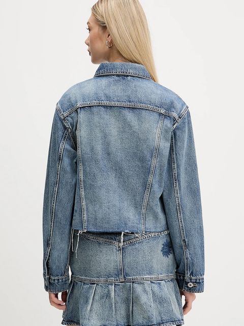 Hugo Blue kurtka jeansowa kolor niebieski przejściowa 50546316