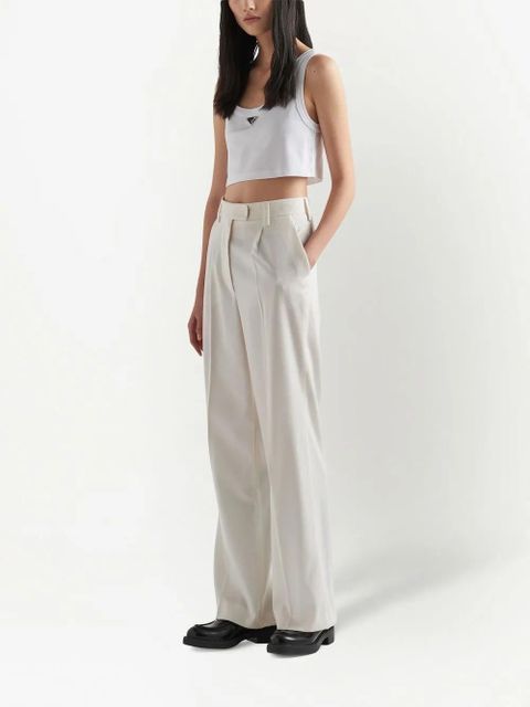 Prada triangle-logo crop top - White - zdjęcie produktu nr 2