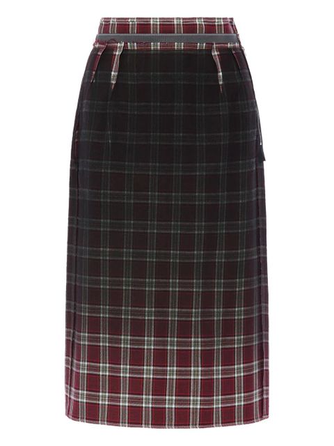 Maison Margiela tartan midi skirt - Red - zdjęcie produktu nr 1