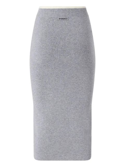 PINKO ribbed elasticated waistband midi skirt - Grey - zdjęcie produktu nr 2