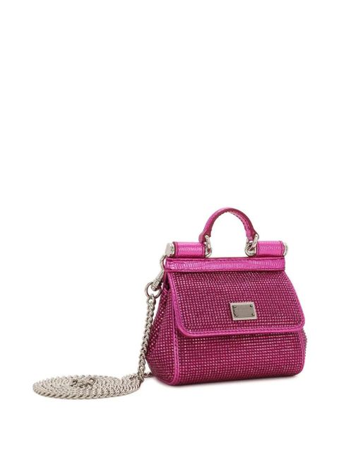 Dolce & Gabbana mini Sicily rhinestone-embellished tote bag - Pink