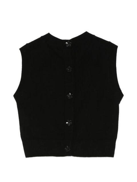 Cecilie Bahnsen floral-appliqué vest - Black - zdjęcie produktu nr 2