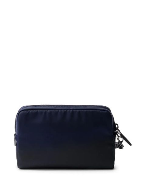 Prada logo-plaque make up bag - Blue