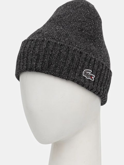 Lacoste czapka z dodatkiem wełny kolor szary RB5995