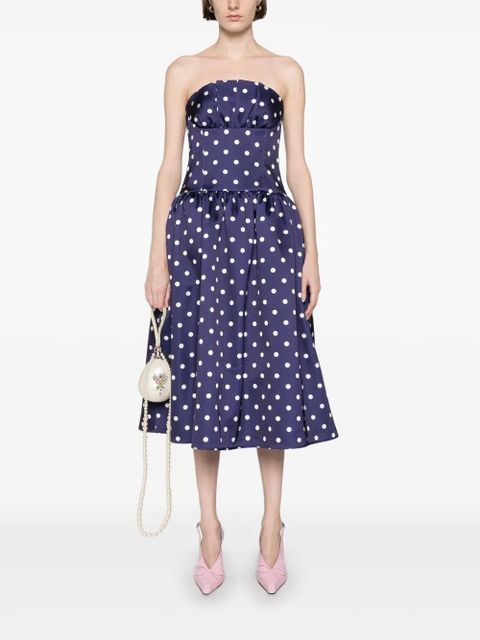 Self-Portrait polka-dot midi dress - Blue